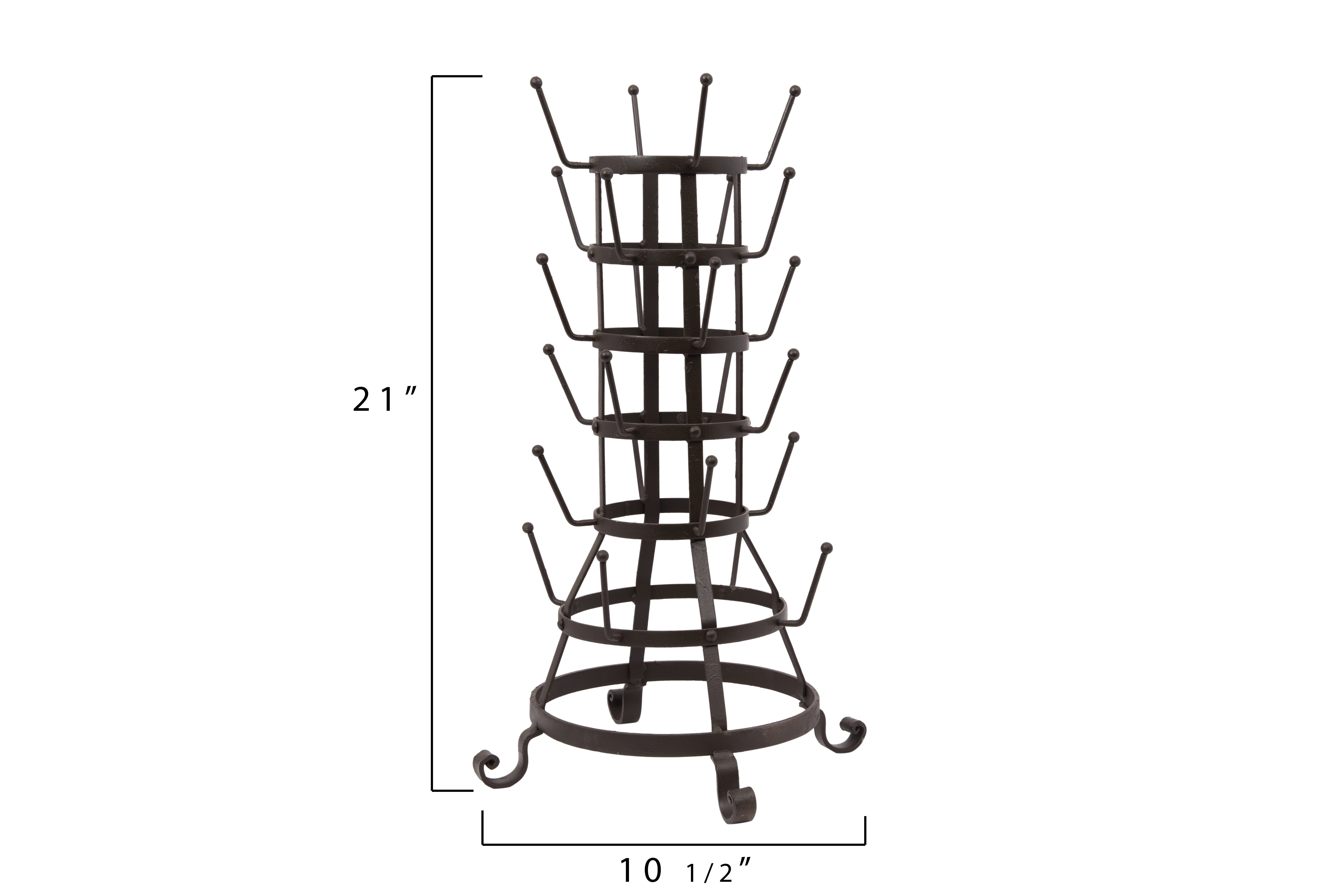 Woven Paths Metal Bottle/Mug Holder with 24 Hooks