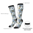 thumbnail image 4 of Xecao Flowers and Butterflies print thigh-high socks, crafted for both men and women with a stretchy, high-opaque design perfect for daily wear, 4 of 6