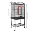 thumbnail image 1 of EDTara 53 Inch Wrought Iron Bird Flight Cage, Rolling Metal Parrot Cage With Slide-Out Tray, Wooden Perch, and Heavy Duty Design for Parakeets and Cockatiels, 1 of 5