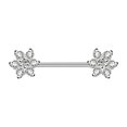 thumbnail image 1 of Piercing corporal sexy de acero quirúrgico con circonita y flor para el pezón (plata), 1 of 5