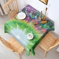 thumbnail image 2 of Colorful Tie Dye Pattern Square Tablecloth,Waterproof Square Table Cover,Wipeable Spillproof Washable Table Cover for Home Kitchen Party Decor 60"x60"(152x152cm), 2 of 6
