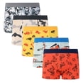 thumbnail image 5 of dmqupv Underwear for Kids Boys Soft Boxer Briefs Toddler Underwear Cartoon Pattern Comfortable Cotton Fashion Breathable 5 Pack Orange,10-12 Years, 5 of 5