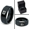 thumbnail image 4 of Tungsten Wyoming The Equality State Horse Riding Band Ring 8mm Men Women Comfort Fit Black Beveled Edge Polished, 4 of 4