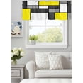 thumbnail image 5 of Curtain Valance for Windows, Yellow Gray White Color Block Kitchen Valances Rod Pocket Short Curtains, Modern Geometric Square Window Valance for Bedroom Bathroom Living room 42x18in, 5 of 9