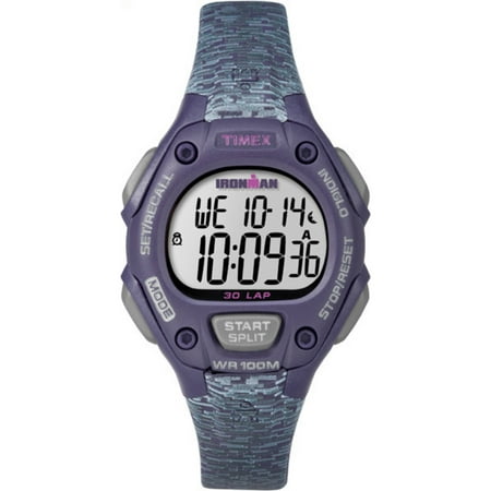 Timex Women's Ironman Classic 30 Mid-Size Purple/Gray Watch, Resin Strap