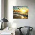 thumbnail image 3 of COMIO Beach Wall Art for Living Room - Ocean Pictures Sunset Canvas Wall Decor Blue Sky and Coastal Scenery Seascape Paintings for Bedroom Bathroom Office Home, 3 of 4