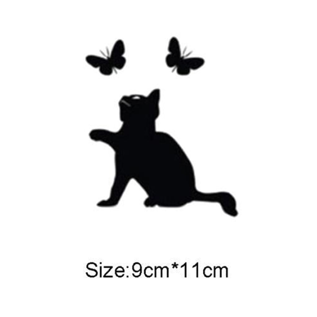 Cats Wall Sticker Cat Play Butterflies Decals For Bedroom Removable Decoration 