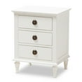 thumbnail image 2 of Baxton Studio Venezia French-Inspired Rustic Whitewash Wood 3-Drawer Nightstand, 2 of 10