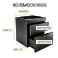 thumbnail image 3 of Skyline Decor Modern Double Drawer Nightstand, Black, 3 of 5