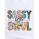 thumbnail image 4 of Camisetas para mujer, de verano, casual, manga corta, cuello redondo, con estampado, color blanco negro, blusaStylish "Sassy Little Soul" Leopard & Floral Print Women's T-Shirt - Casual Round Neck,, 4 of 8