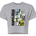 thumbnail image 3 of Star Wars - The Mandalorian Mando Helmet Grid  - Juniors Cropped Short Sleeve Graphic T-Shirt, 3 of 5