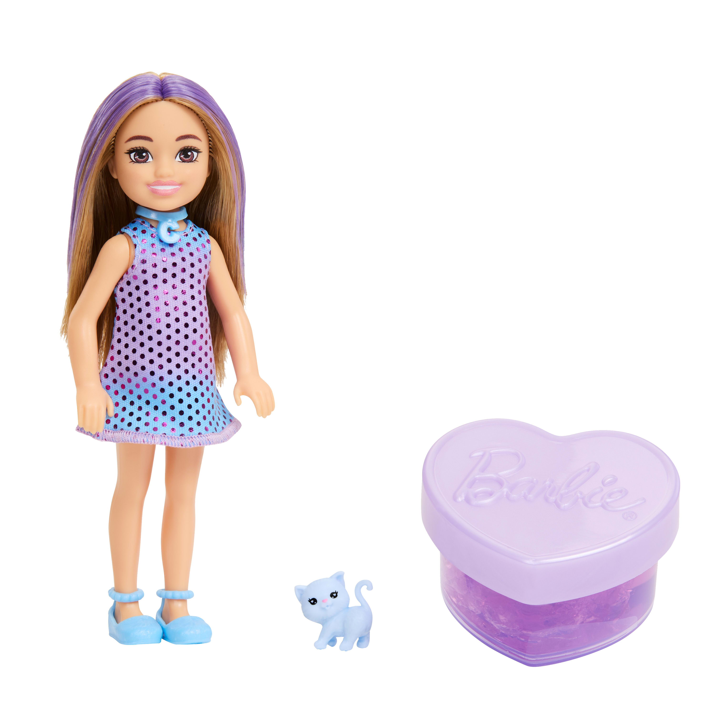 Barbie Party Unboxed Glam Party Series Chelsea Doll & Accessories with 6 Surprises (Styles May Vary)