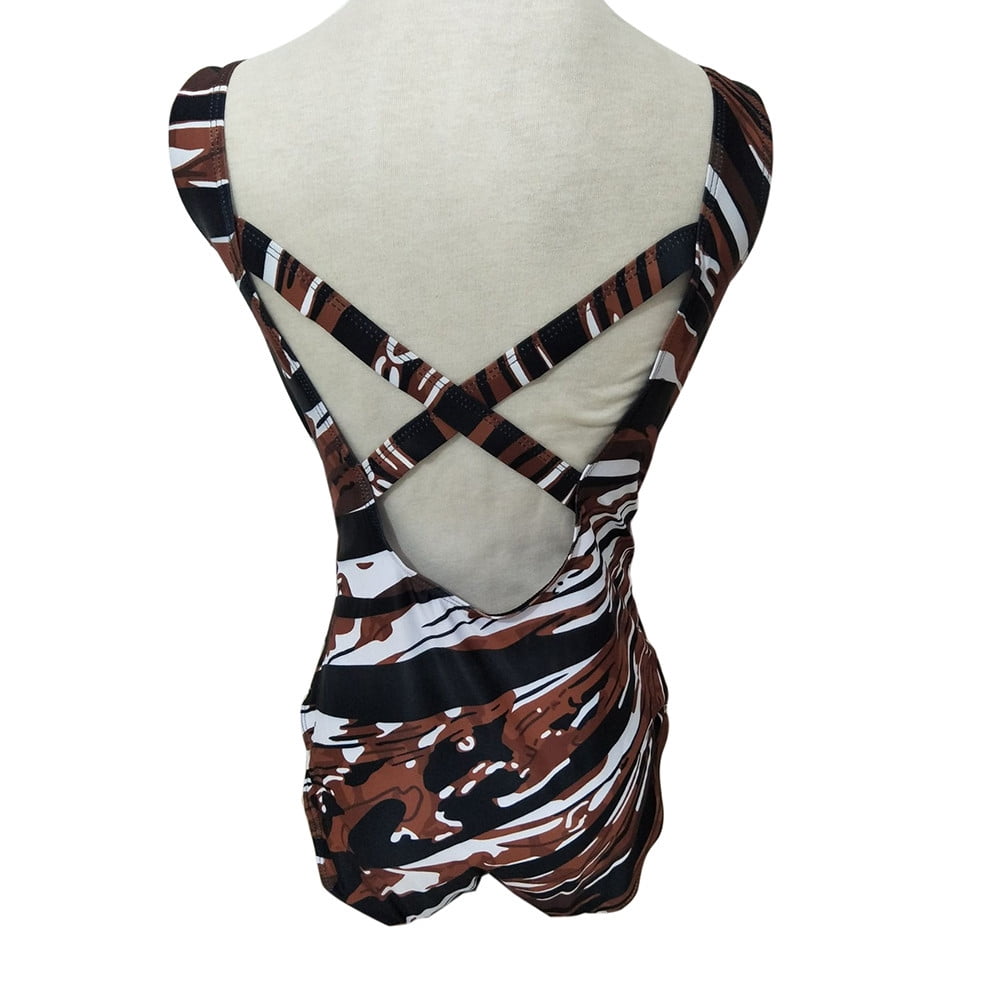 Mzoazpie Padded Printing Polyester, Women's Bikini Swimsuit Plus Size
