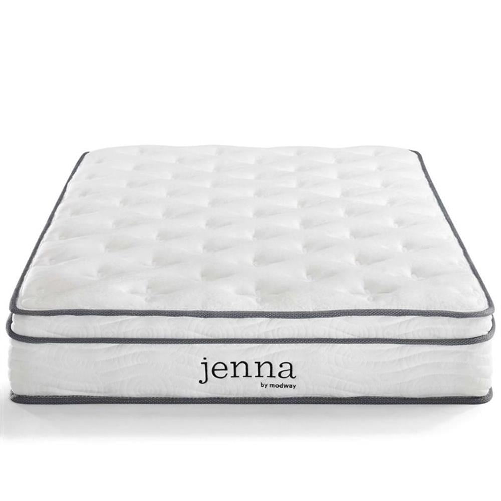 Pemberly Row 8" Modern Innerspring and Foam King Mattress in White