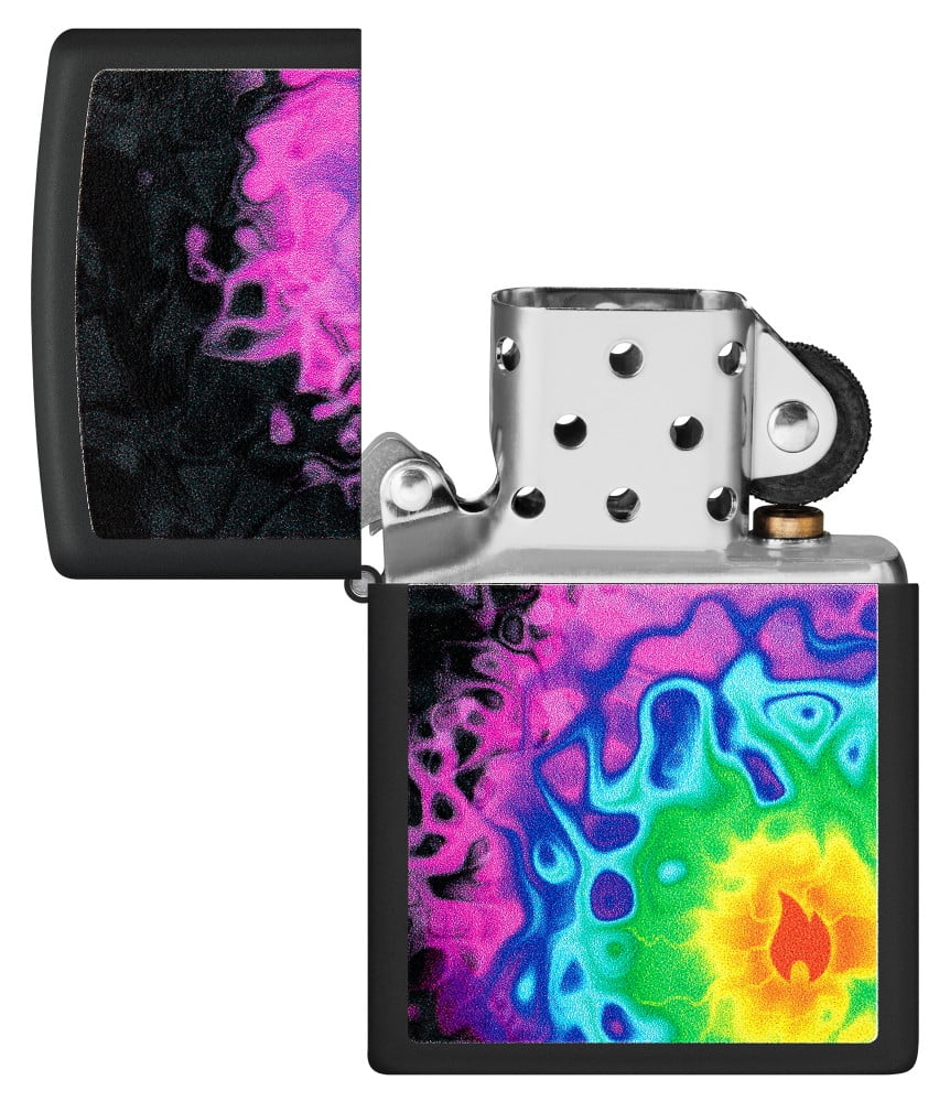 Zippo Pattern Design Black Matte Pocket Lighter