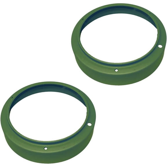 2 Green Bezel Rings for All Military Headlights