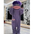 thumbnail image 6 of CeleBoo Funny Big Mouth Monster Onesie Pajamas with Large Comb – Oversized Plush Fleece Hooded One Piece for Sleep & Party, 6 of 6