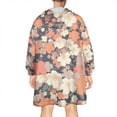 thumbnail image 2 of Wearable Oversized Blanket,Pioneer Flower Floral Print Pattern Wearable Blanket Hoodie for Adults,Cozy Hooded Blankets with Super Pockets,Super Warm Fuzzy Pullover for Women & Men, 2 of 6
