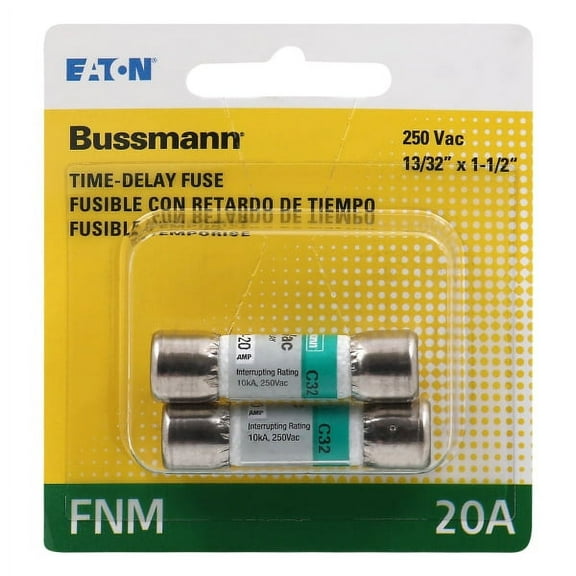 Bussmann 20 amps Midget Fuse 2 pk - Total Qty: 1; Each Pack Qty: 2; Total Items Rec: 2
