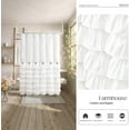 thumbnail image 3 of Ruffle Farmhouse Shower Curtain, White Vintage Shower Curtains for Bathroom Fabric Cute Rustic Cloth, 72" W X 72" L Inch, 3 of 6
