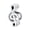 Silver, variant on Womens .925 Sterling Silver Simple Shape Music Melody Notes Table G Clef Musician Charm Bead for Bracelet