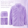 thumbnail image 5 of YONGHS Kids Girls Polar Fleece Jacket Long Sleeve Zipper Outerwear Winter Warm Coat Purple 3-4, 5 of 6