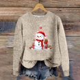 thumbnail image 5 of EHQJNJ Chandails en Molleton Graphiques pour Femmes Mode Automne/hiver Pull Extérieur Col Rond Imprimé de Noël Pull à Capuche Gris, 5 of 5
