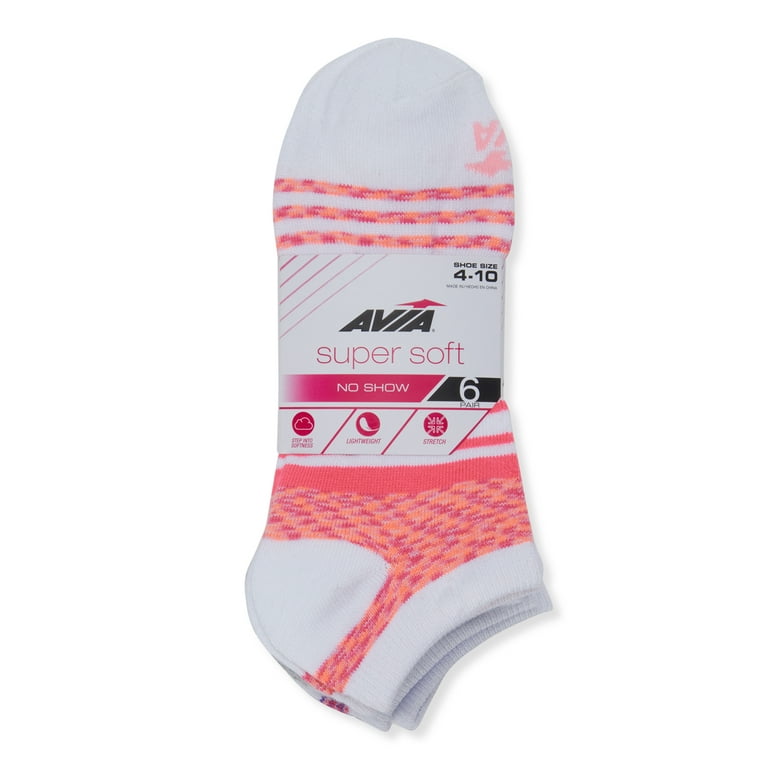 Avia Women'€™s Super Soft No Show Socks, 6 Pack 