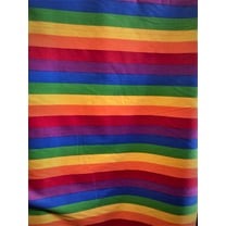 Lilly Craft 58" Polycotton Multicolor Stripe Sewing & Craft Fabric By The Yard, Rainbow