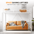 thumbnail image 5 of UBesGoo Queen Metal Loft Bed Frame with Horizontal Guardrail, Vertical Ladder with Rubber Anti-Slip Pads, Safe Heavy-Duty Frame, White, 5 of 6