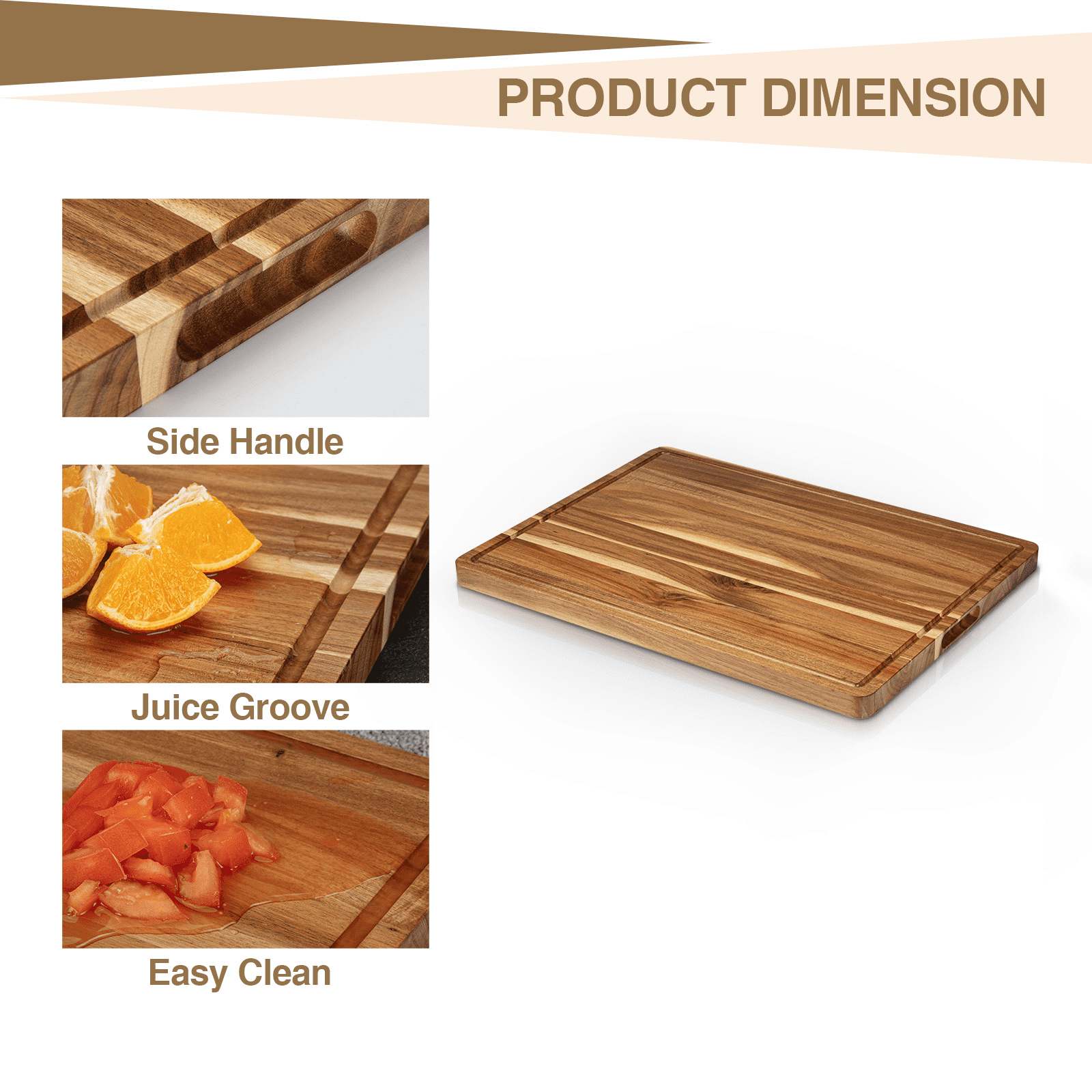 Extra Large Wood Cutting Board for Kitchen, 24" x 18"/20" x 15" Acacia Wood Large Butcher Block Cutting Board with Juice Groove, Thick Wooden Chooping Board Carving Board for Meat Turkey Vegetables