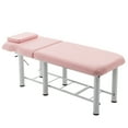thumbnail image 4 of LZBEITEM Pink Wide Stationary Massage Table with Backrest for Treatment Table Physical Therapy Table Spa Facial Bed, Metal Frame 27.5'' Wide 73'' Long Heavy Duty Professional Stationary Massage Bed, 4 of 9