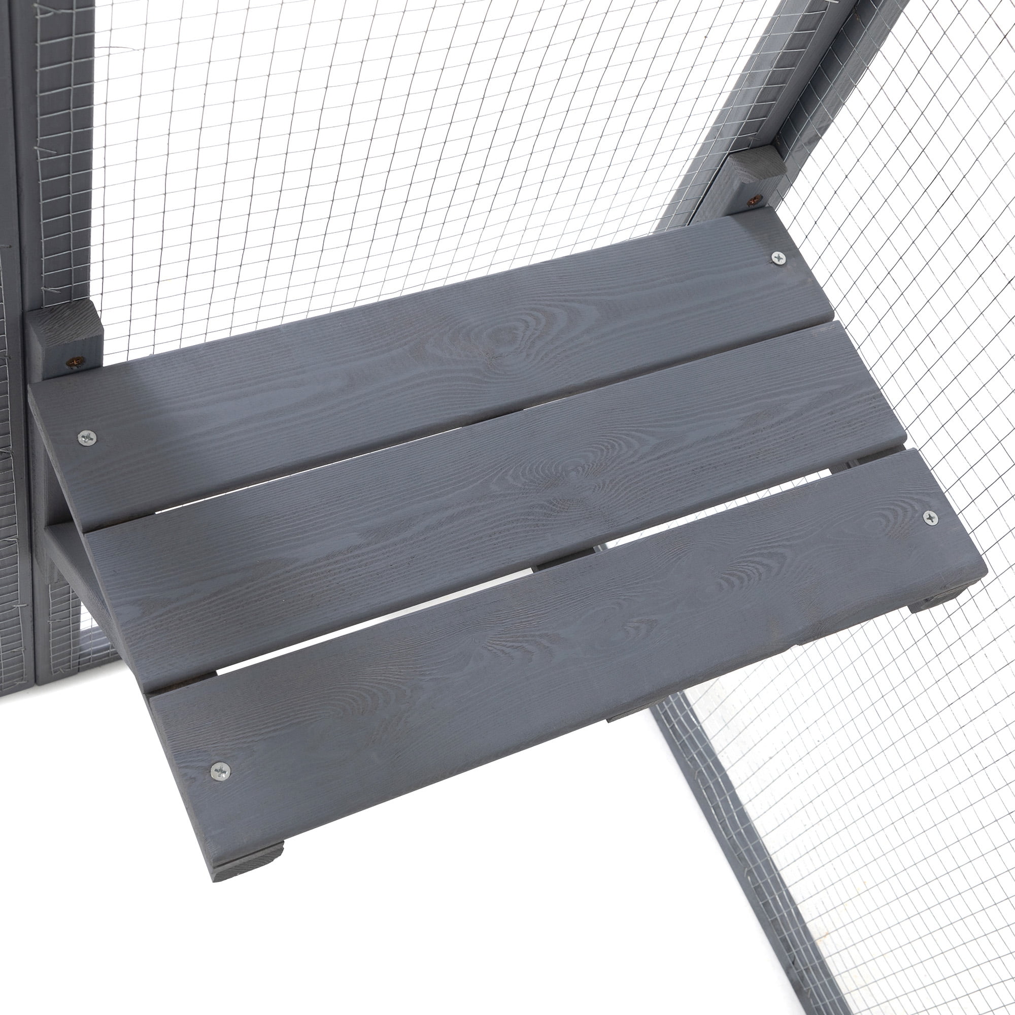 Pefilos 64" Cat House Outdoor Catio Cat Enclosures Wooden Kitty House with Platforms, Waterproof Roof, Hammock, Gray Pefilos 64" Cat House Outdoor Catio Cat Enclosures Wooden Kitty House with Platforms, Waterproof Roof, Hammock, Gray
