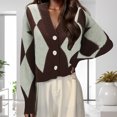 thumbnail image 2 of Cardigan pour Femmes Style Coréen Décontracté Col en V Tricoté Printemps Automne Style Léger Confortable Design Élégant, 2 of 5