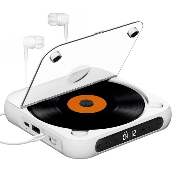 Reproductor de CD portátil con batería Bluetooth de 1200 mah,reproductor de CD con auriculares,reproductor de CD con pantalla lcd,reproducción USB repetida, reproducción usb,función de almacenamiento