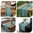 thumbnail image 2 of Abstract Broad Table Runner 13x60 inch Vintage Blue Wood Grain Impressionist Cotton Linen Dining Table Runner Ideal for Dresser Kitchen Coffee Tables - Machine Washable, 2 of 9
