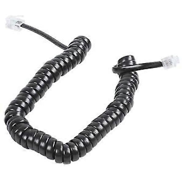 9.3" Black Rj9 Telephone Modem Coiled Cord Cable - Phone Accessories