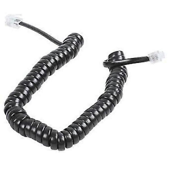 9.3" Black Rj9 Telephone Modem Coiled Cord Cable - Phone Accessories