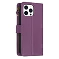 thumbnail image 3 of Mantto for iPhone 14 Pro Zipper Wallet Case with Wrist Hand Strap Card Slots Holder Kickstand, Premium PU Leather + TPU Inner Shockproof Case for iPhone 14 Pro, Darkpurple, 3 of 8