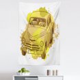 thumbnail image 1 of Vintage Tapestry, Retro Car with Digital Grunge Torn Splash Dirty Graffiti Like Urban Illustration, Fabric Wall Hanging Decor for Bedroom Living Room Dorm, 5 Sizes, Green Mustard, by Ambesonne, 1 of 1