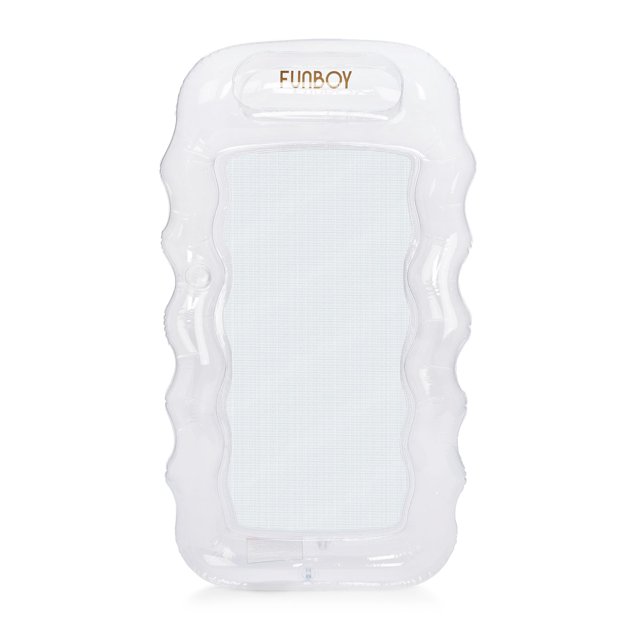 Tumbona de piscina FUNBOY de malla inflable transparente con almohada de 70 pulgadas