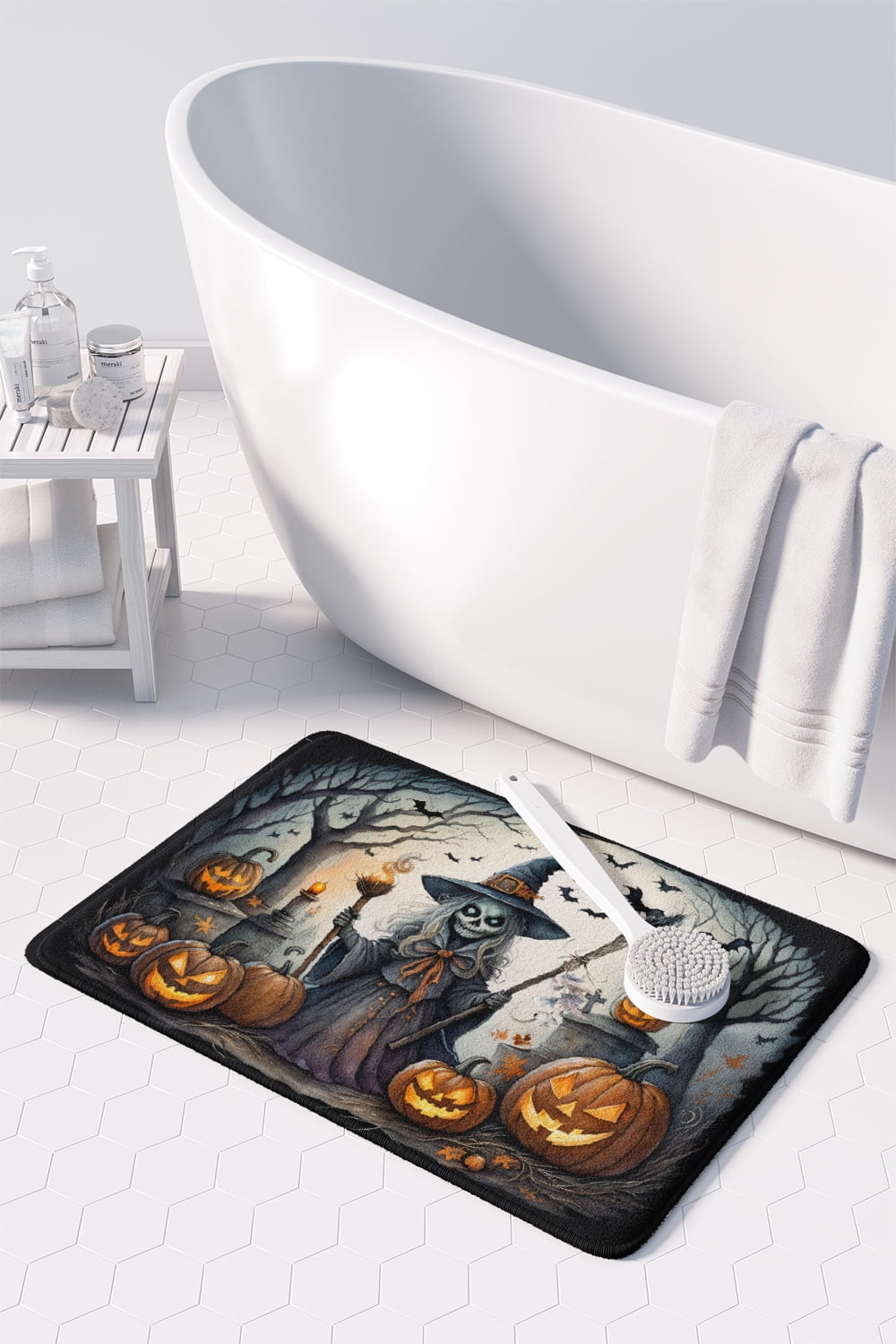 Carolines Treasures DAC2283RUG 19 x 27 in. Unisex Witch Spooky Halloween Memory Foam Kitchen Mat