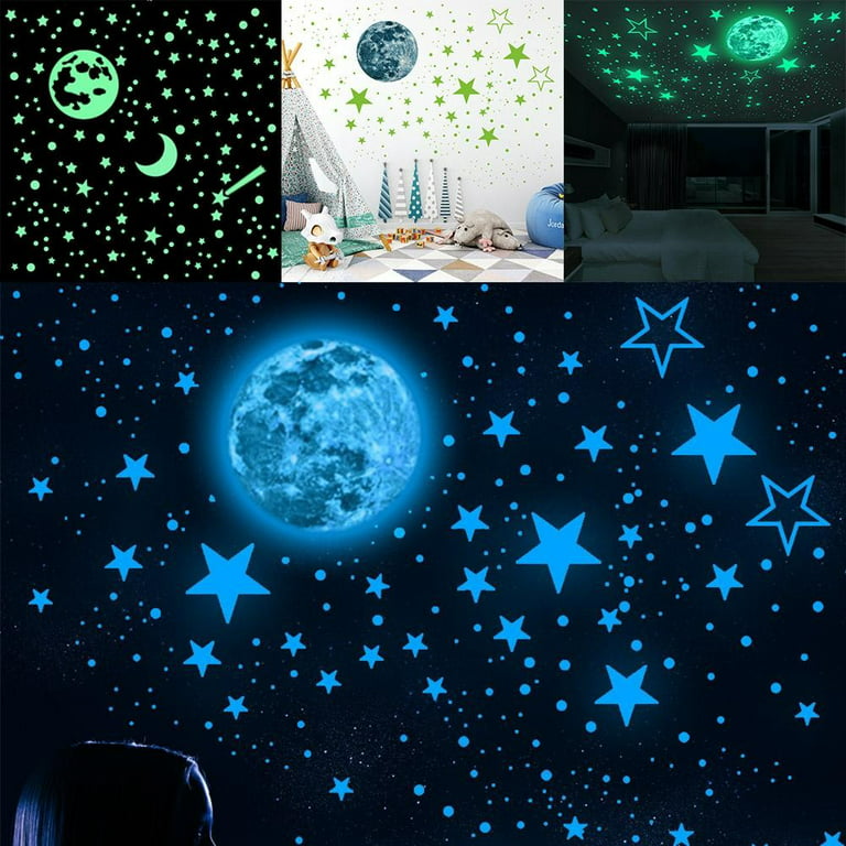Glowing Star Sticker Glow in the Dark Stars Ceiling Stickers Kids Wall  Stickers Moon Wall Decals for Baby Bedrooms Decoration - AliExpress