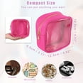 thumbnail image 2 of Unique Bargains Clear Mini Makeup Bag Small Makeup Bag Transparent Cosmetic Zipper Pouch for Purse Rose Red, 2 of 7