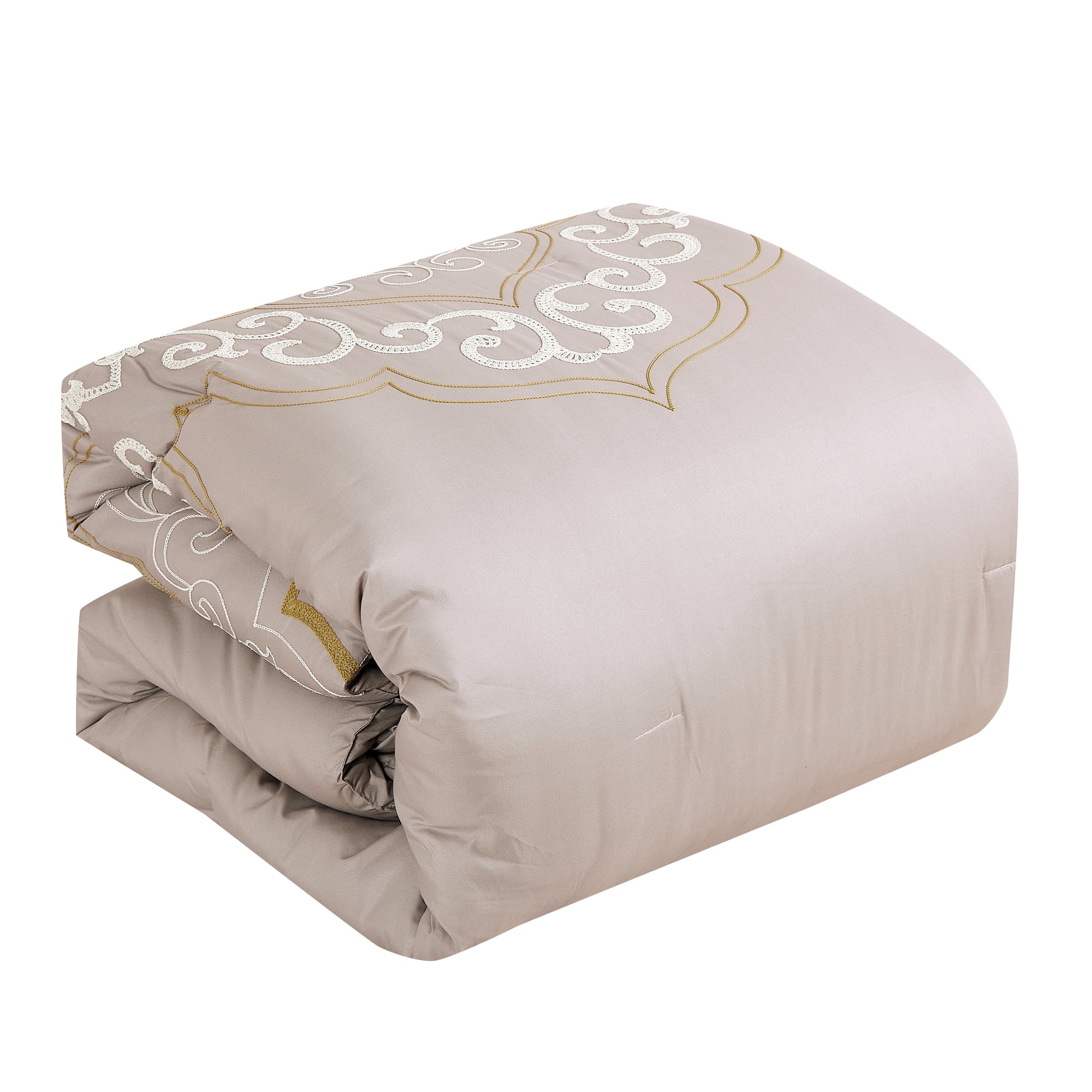 EvJk 7-Piece Luxury Comforter Set, Precision Stitched Embroidery, King