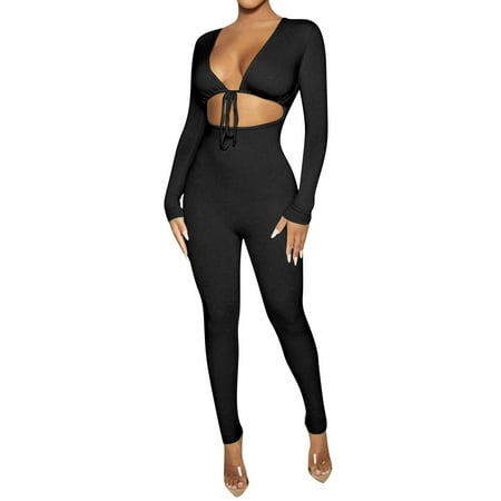 

adviicd Cargo Pants Women Womens Lifting Yoga Jumpsuit Backless Sport Bandage Romper Playsuit Sleeveless Textured Gym Bodysuit Black M