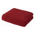 thumbnail image 6 of OLLIIX Rowan Modern Chenille Waffle Throw in Red, 50" x 60", 6 of 9