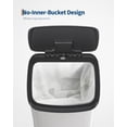 thumbnail image 4 of Modern Step-On Kitchen Trash Can – Stainless Steel Garbage Bin – 13 Gallon / 50L, Soft Close Plastic Lid, Liner Rim, Odor Control, Rear Handle, Rustproof – For Home or Office, White, 4 of 7