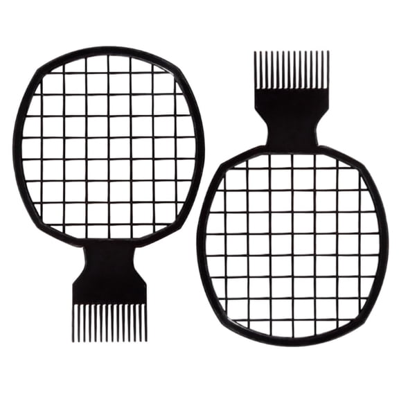TUWAFE 2-Piece Hair Twist Comb Hair Sponge Brush Set-Superior Curl Definition for Men and Women Hair Sponge (Black)