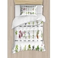 thumbnail image 1 of Herb Duvet Cover Set Twin Size, Natural Treatment Infographic Scheme with Healthy Plants and Names Herbalism Themed, 2 Piece Bedding Set with 1 Pillow Sham, Multicolor, by Ambesonne, 1 of 3